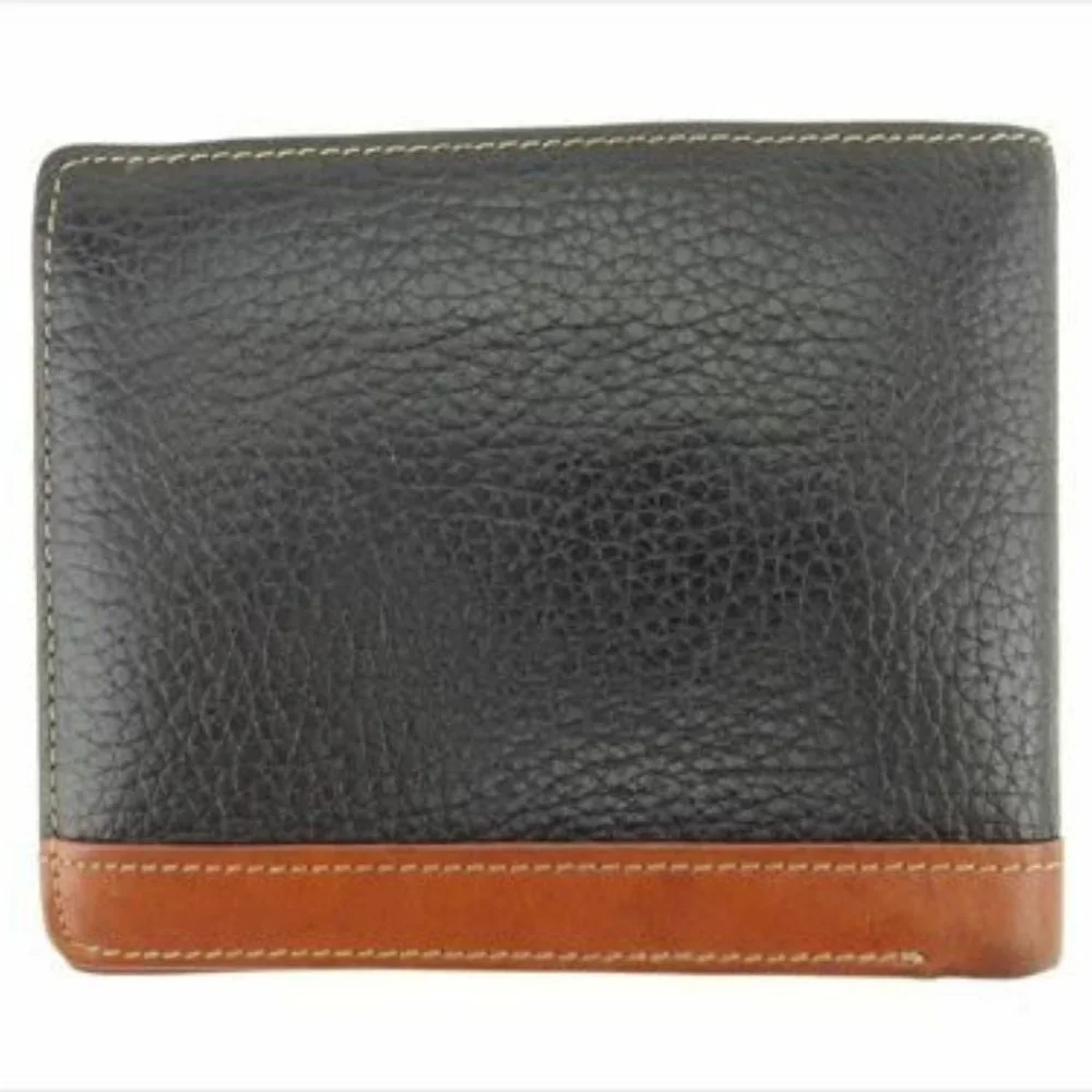 Dior Wallet Purse Bifold Black Brown leather Woman unisex Authentic Used T9026